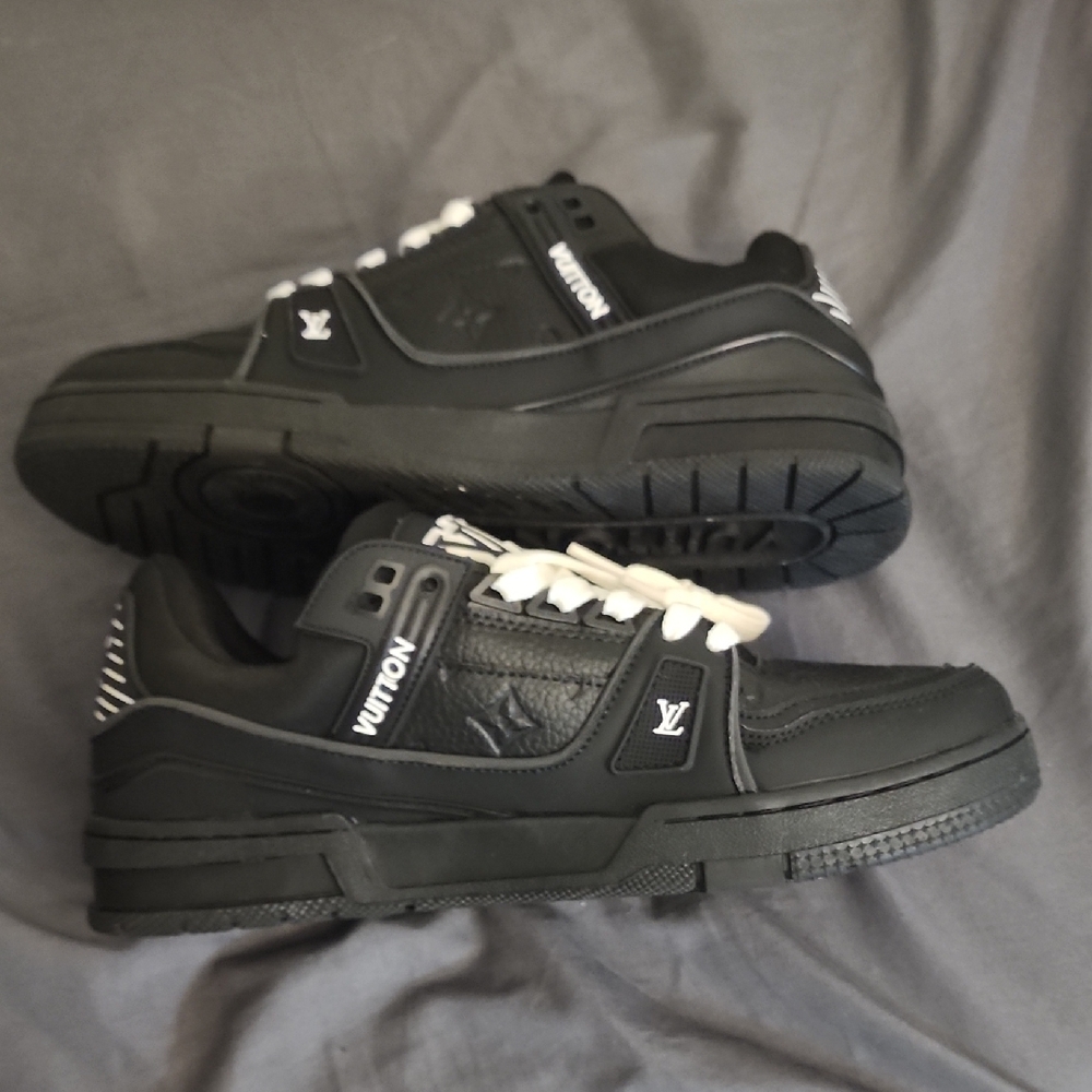 Louis Vuitton Black Sneakers with White Accents